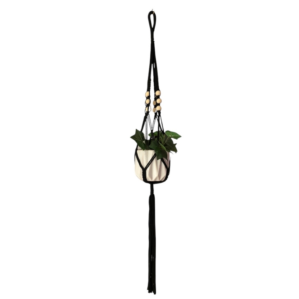 Lot| 3 Ashland Black Hanging Planters (3)